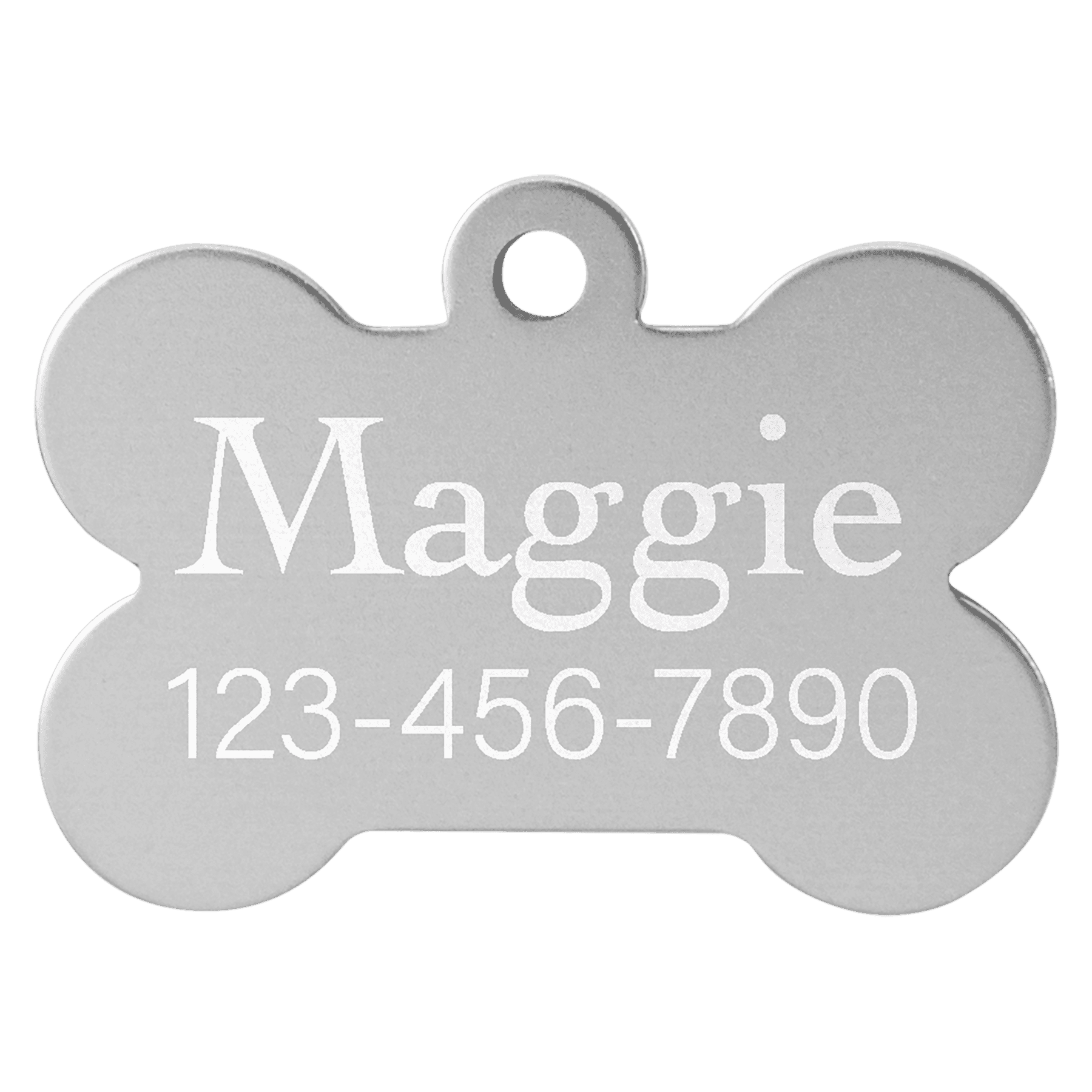 1 1/4" x 3/4" Laserable Anodized Aluminum Bone Pet Tag