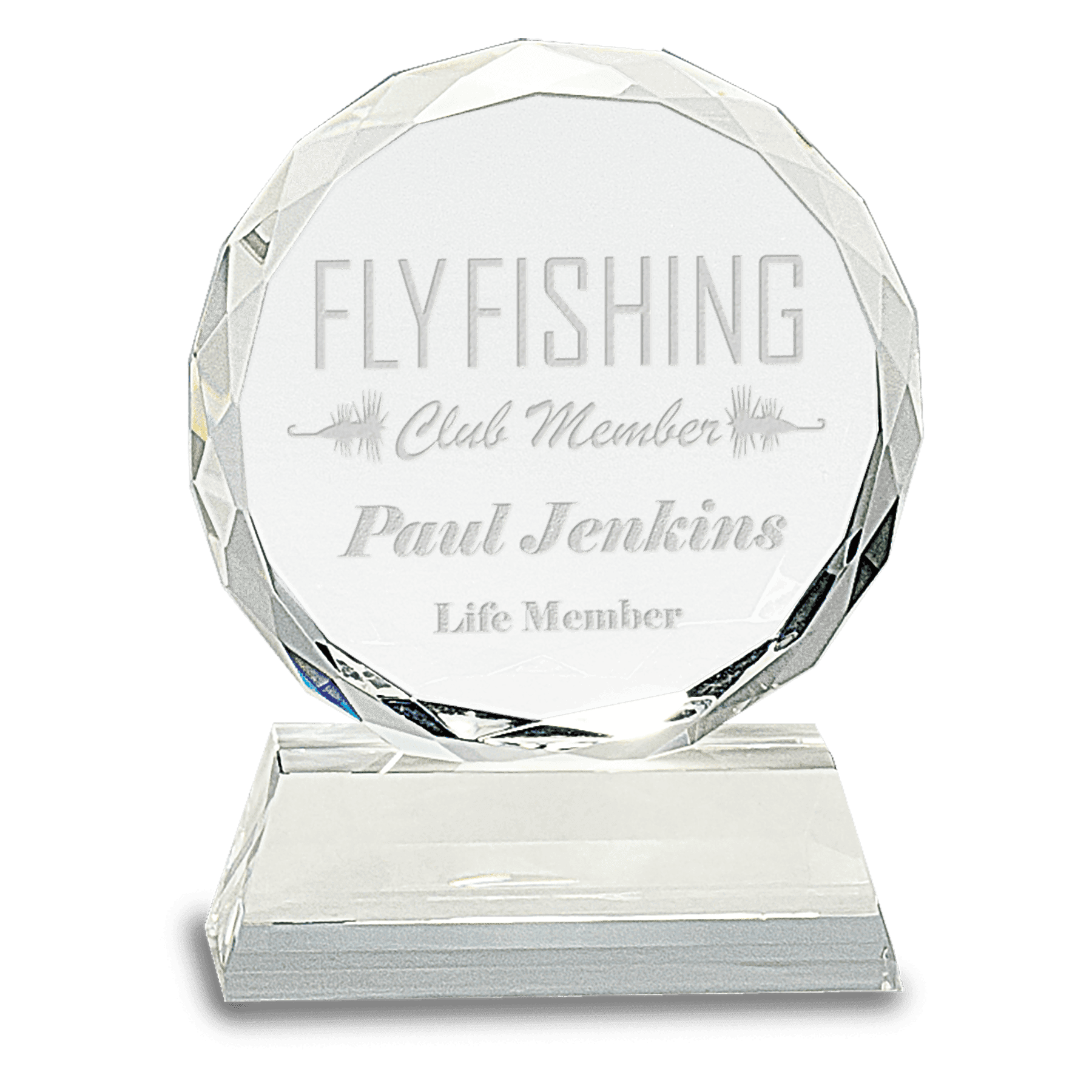 5" Round Facet Crystal on Pedestal Base