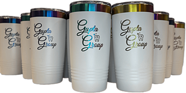 Laser engraved tumblers